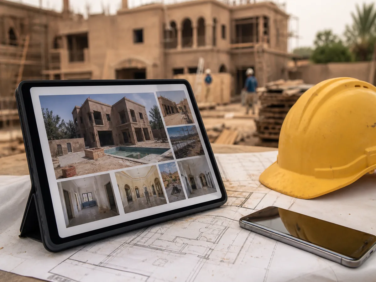 Rapport de suivi de chantier consultable à distance sur tablette