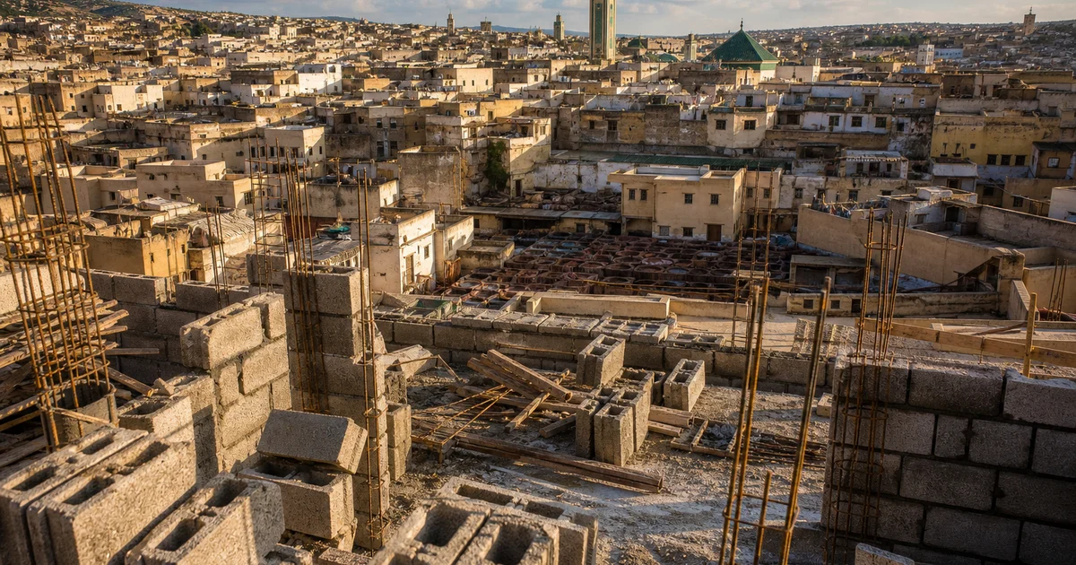 Suivi de chantier à Fès : construction et toits de la médina